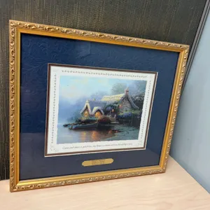 Thomas Kinkade Lochaven Cottage Collectors Society Accent Print, Framed With COA, 12" x 14" Overall