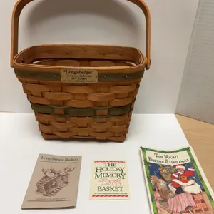 Longaberger 1989 Holiday Memory Basket Christmas Collection With Original Inserts and Booklet Set Dr