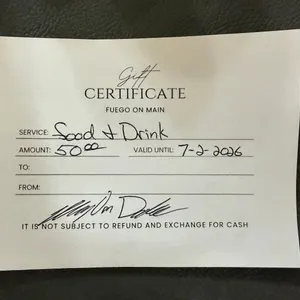 Fuego on Main Gift Certificate