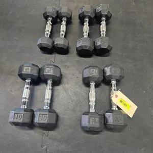 Rubber Coated Dumbbells: 2 - 5 lb., 2 - 8 lb., 2 - 10 lb., 2 - 12 lb.