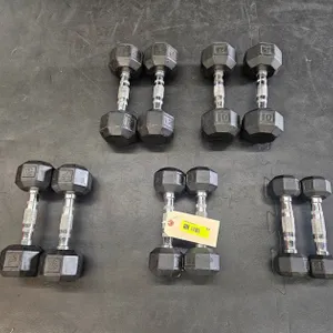 Rubber Coated Dumbbells: 2 - 3 lb., 2 - 5 lb., 2 - 8 lb., 2 - 10 lb., 2 - 12 lb.