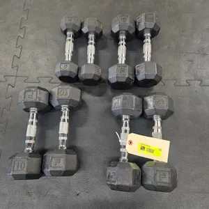 Rubber Coated Dumbbells: 2 - 5 lb., 2 - 8 lb., 2 - 10 lb., 2 - 12 lb.