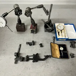 Lot of Dial Indicator Magnetic Base Stands and Accessories