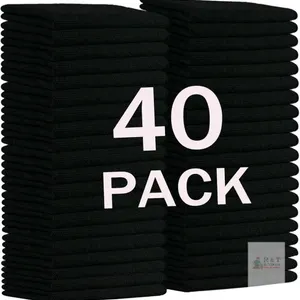 New MRD'S HOME 12" x 12" Microfiber Cleaning Cloth in Bag, 40 Pack Multi-Purpose Reusable Cleaning Wipes Rags, Lint Free, Scratch & Streak-Free, B