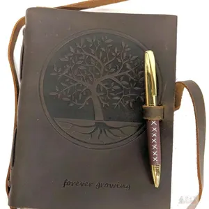 New Sovereign-Gear TREE OF LIFE Leather Journal Gift Set – Handmade Leather Notebook with Stylish Pen