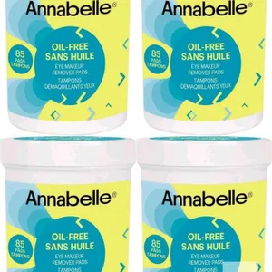4 New Annabelle Oil Free Eye Makeup Removers, 85 Pads Each, Suitable For Sensitive Eyes, Paraben-Free, Fragrance-Free, Alcohol-Free, Soap-Free, Hypoal