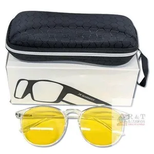 New JW MARRIOTT Blue Light Blocking Transparent Frame Non-Prescription Computer / Night Driving Glasses | Prevent Eyestrain, Headaches, and Fatigue - 