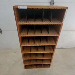 Vintage 1930 Wooden Mail Sorting Pigeonhole Cabinet, RR#2 Thornhill, Manitoba 48”×22”×11”