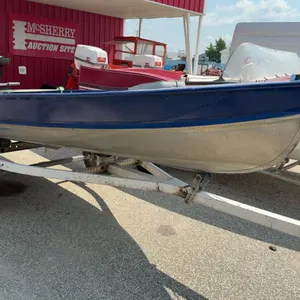 14ft Aluminum Boat w/ 15HP Johnson Motor and ShoreLand'r Trailer w/ TOD - Early 1980s