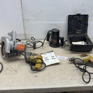 Black and Decker Power Tools; Router, 7 1/4” Circular Saw and 2 Drills