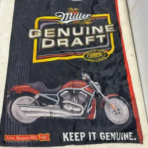 Harley-Davidson VRSCA V-Rod and Miller Genuine Draft "Keep It Genuine" Banner, 48 × 24”