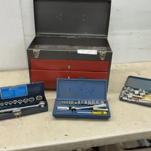 MVP Canada Industries Inc. 3-Drawer Tool Chest and 3 Socket Wrench Sets Incomplete, 1/4, 3/8, and
