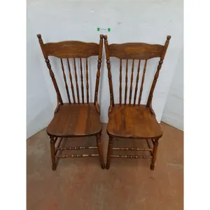 * (2) Vintage Wooden Dining Chairs - 39" Backs - Cannot Ship