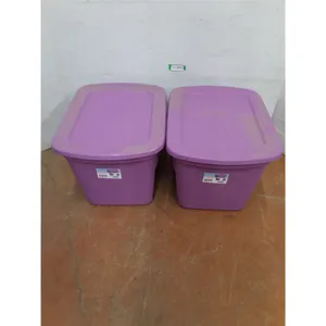 * (2) Sterilite Storage Totes W/ Lids - 23X18X16" - Cannot Ship