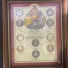 Framed Canadian Fifty Cent Coin Collection, 10x11 Inches