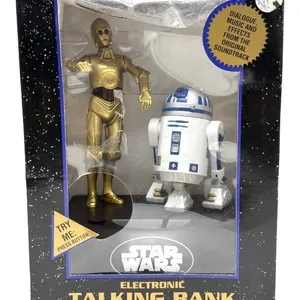 1995 Star Wars R2D2 and C-3PO Coin Bank in Box
-