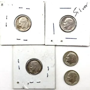 (5) Silver Roosevelt Dimes : 1954-S, 1956-D,