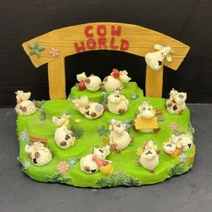 Cow World Figurines With Stand