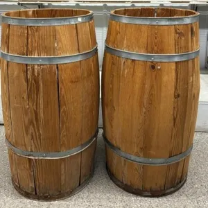 Pair of Planter Barrels. 15.5”diam x30”H