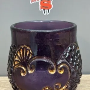 Unmarked Footed Amethyst Vase. 4.5”H.