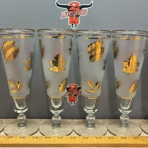 6 Vintage Pilsner Glasses.