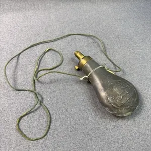 Antique Zinc/Brass Rabbit Powder Flask