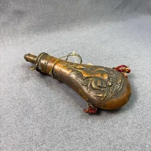 Antique Copper/Brass Hanging Game Powder Flask