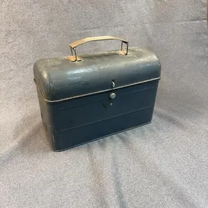 Vintage Hamilton Blue Dome Top Metal Lunch Box