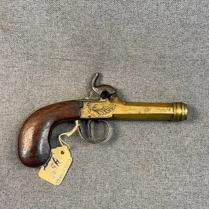 Antique Brass Cannon Barrel Percussion Pistol
