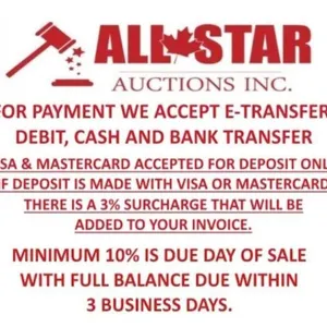 PAYMENT OPTIONS INCLUDE E-TRANSFER, DEBIT, CASH