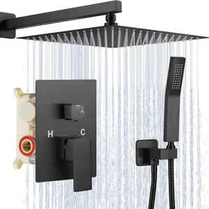 New $170 12 Inch Matte Black Shower System,...