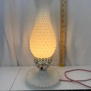 Vintage Hobnail Milk Glass Lamp