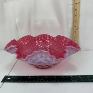 Vintage Fenton Hobnail Rose Bowl
