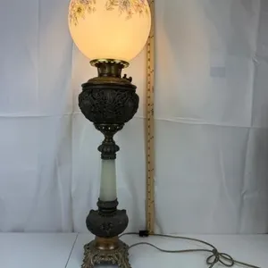 Vintage Ornate Floral Globe Oil Lamp