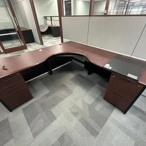 Wooden Office Desk & Cabinets (Minor Scratches & Wear)
 UNRESERVED
