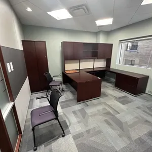 Office Desk, Cabinets & Chairs (Minor Scratches & Wear)
 UNRESERVED