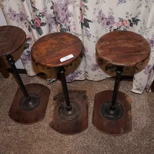 3 Antique Industrial Swivel Stools