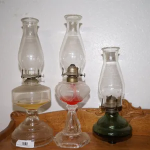 3 Glass Oil Lamps