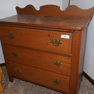Vintage Solid Oak 3 Drawer Dresser