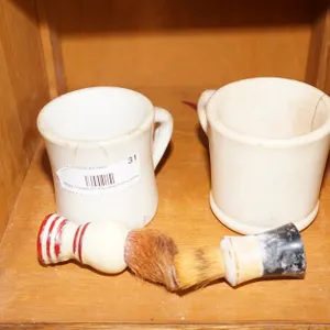 Old Shaving Cup and Brushes