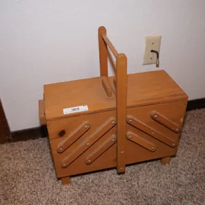 Wood Sewing / Shoe Shine Organizer Storage Box