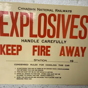 CNR Explosives Sign
