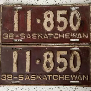 1938 Saskatchewan Matched License Plates