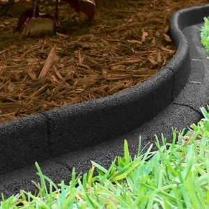 ECO BORDER 3" X 48" BLACK RUBBER NO DIG LANDSCAPE GARDEN BORDER EDGING -N