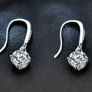 2 CT GRA CERTIFIED EAR HOOKS STYLE ROUND BRILLIANT
