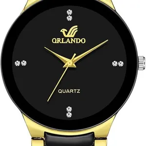 NEW ORLANDO BLACK GOLDEN LUXURY WATCH