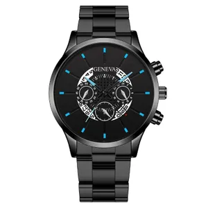 NEW GENEVAL BLACK DIAL BLUE MARKERS LUXURY WATCH