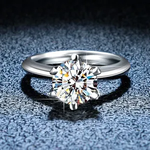 1CT CERTIFIED SZ 8 ROUND BRILLIANT MOISSANITE 925S