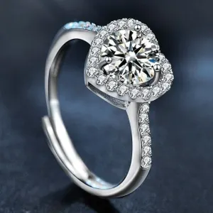 1 CT GRA CERTIFIED HEART SHAPED MOISSANITE 925S