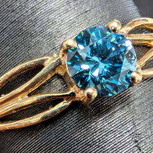 10K(1.4G), BLUE LAB DIAMOND (0.35CT)RING, SIZE 5, APPRAISED INSURANCE VALUE $1295
